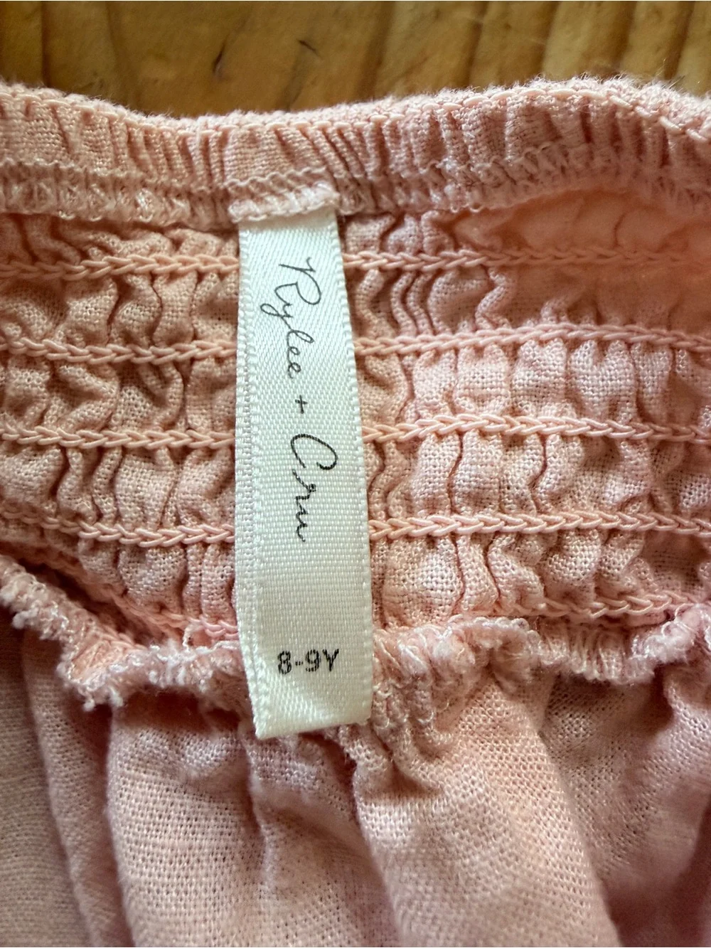 Rylee + Cru Light Pink Sundress with Brown Trim